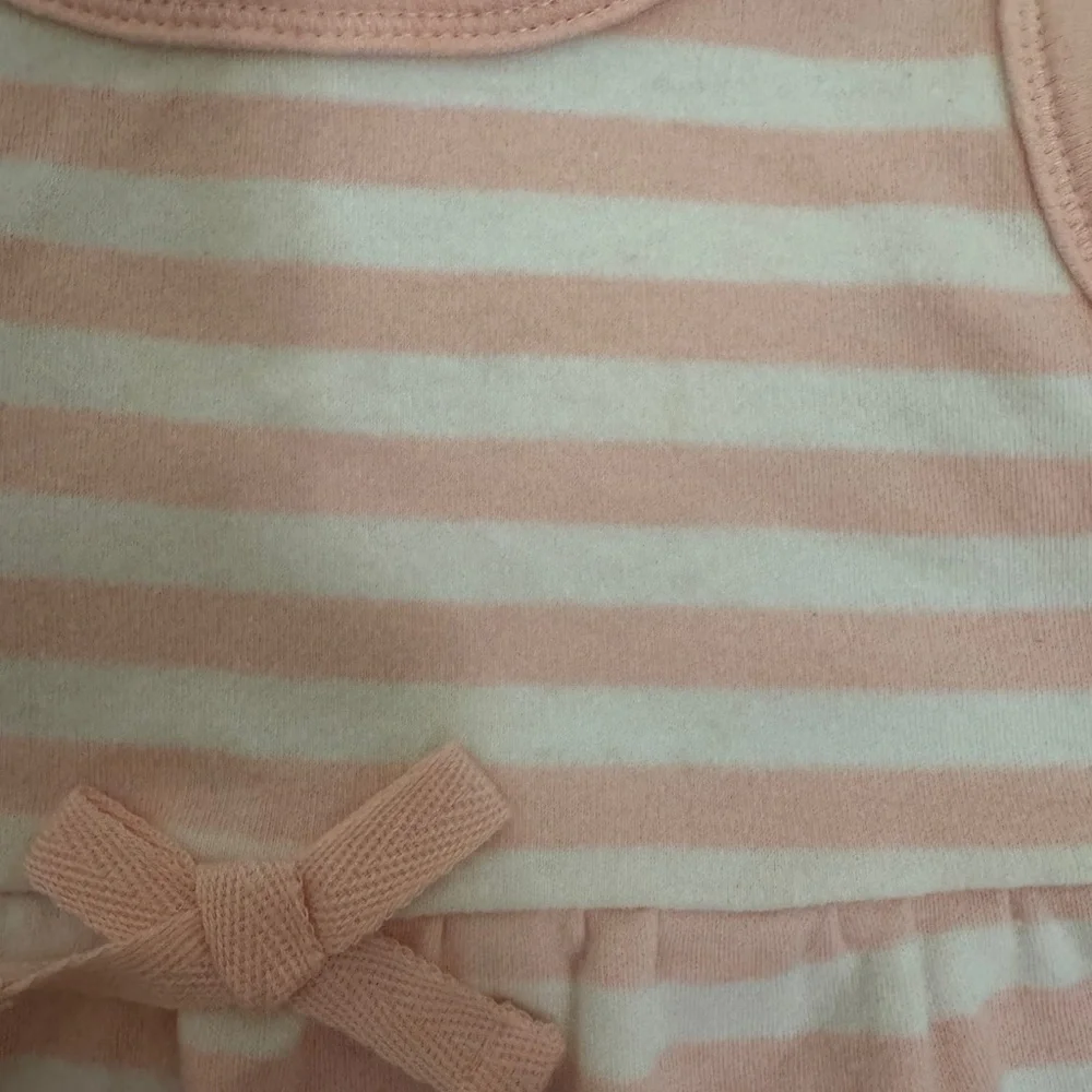 Pink  and White Striped Kids Dress